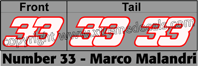 Malandri Race Number Set 3 decals